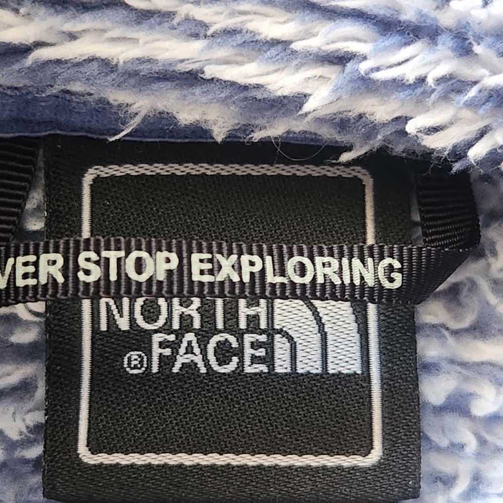 THE NORTH FACE Women’s Deep Pile Fleece Jacket Large Heather Blue Full Zip - Picture 3 of 14